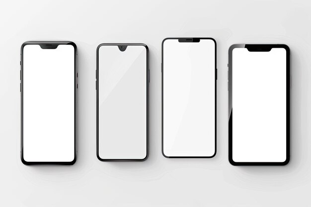 Photo realistic templates of modern smartphone vector phone mockup set