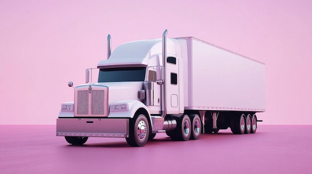 a realistic truck on a road pink background ar 169 v 61 Job ID 2708f913f45e4a279b4283249b7e34c7