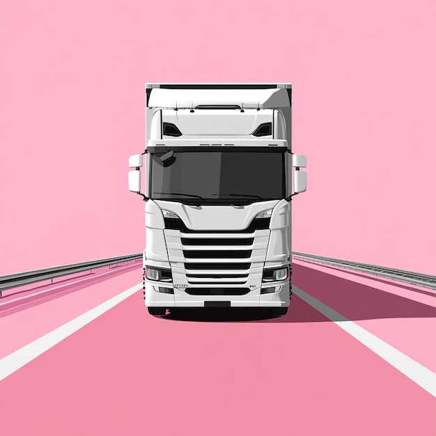 a realistic truck on a road pink background v 61 Job ID 6ed38eded7c249c79630905fa0b3a9dd