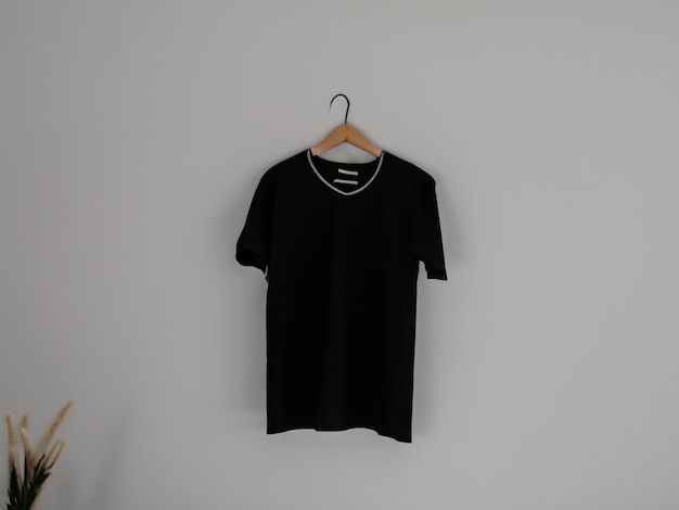 Realistic tshirt mockup Blank black and white tshirt on hanger Tshirt Mockup Design