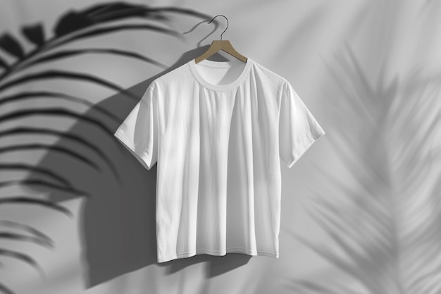 Photo realistic tshirt mockup blank white tshirt on hanger design mockup