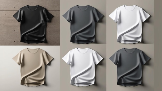 Realistic TShirt Mockup Set for Branding and Apparel Design