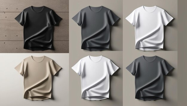 Photo realistic tshirt mockup set for branding and apparel design