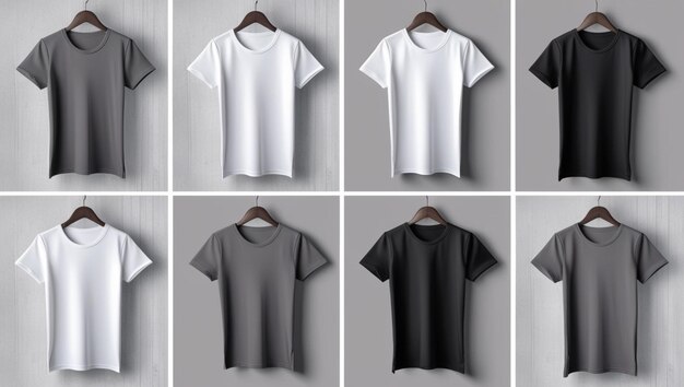 Photo realistic tshirt mockup set for branding and apparel design