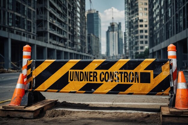 Realistic underconstruction road sign