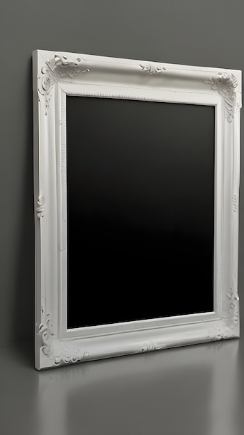 Realistic Vertical White and Black Blank Picture Frame