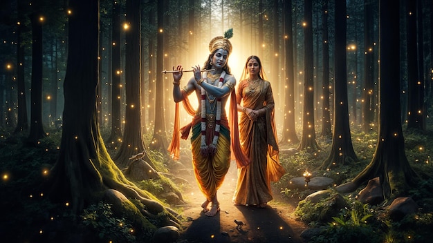 realistic wallpaper of radha krishna