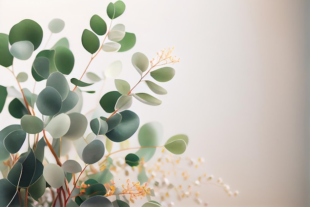 Realistic Wedding Eucalyptus Floral Illustration Generative AI