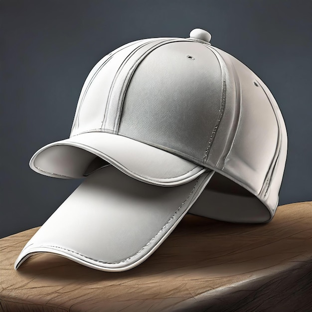 Realistic white baseball cap set Back front side view file contains a clipping path to create the