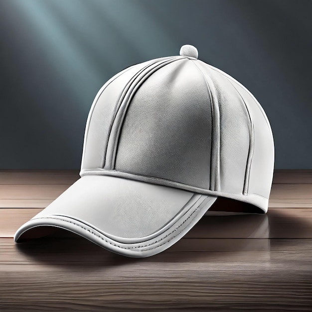 Realistic white baseball cap set Back front side view file contains a clipping path to create the