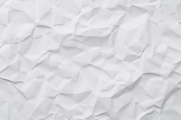 Realistic white crumple paper background texture seamless pattern