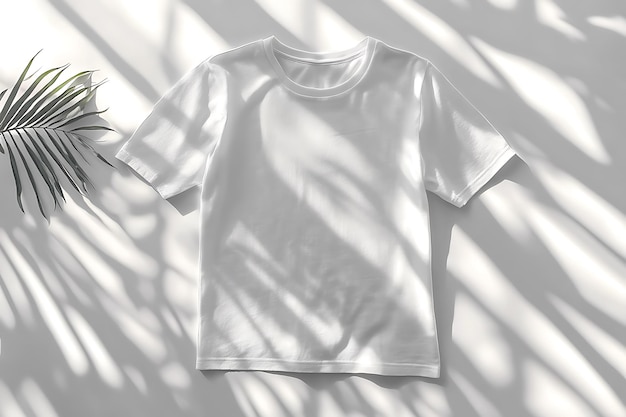 Realistic white tshirt with playful graphic clean background