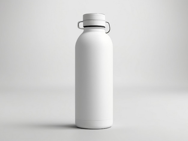 Photo a realistic white water bottle mockup in background