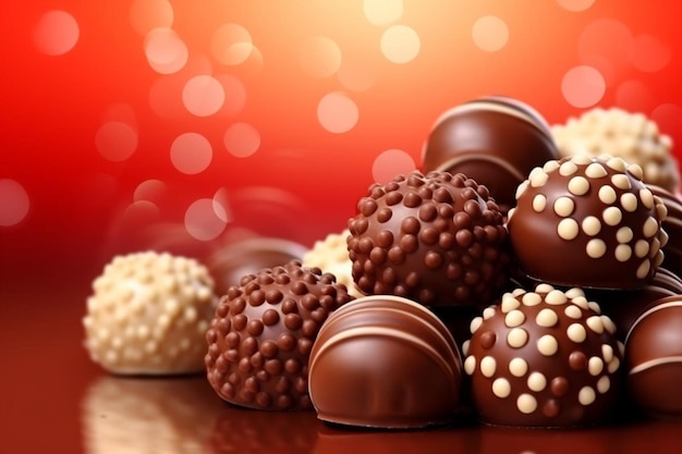 Realistic world chocolate day background with chocolate sweets