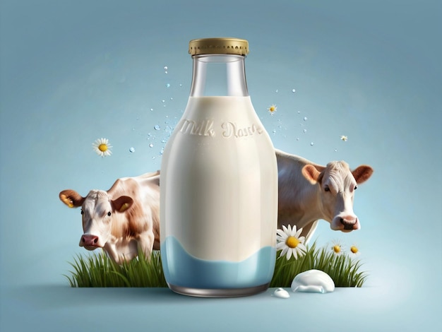 Realistic world Healthy milk day and clouds