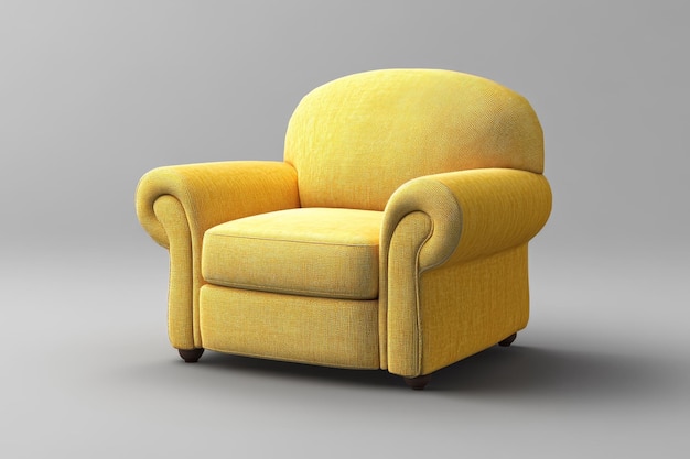 realistic yellow armchair 3d render Cozy comfortable office chair for indoor space design Office int