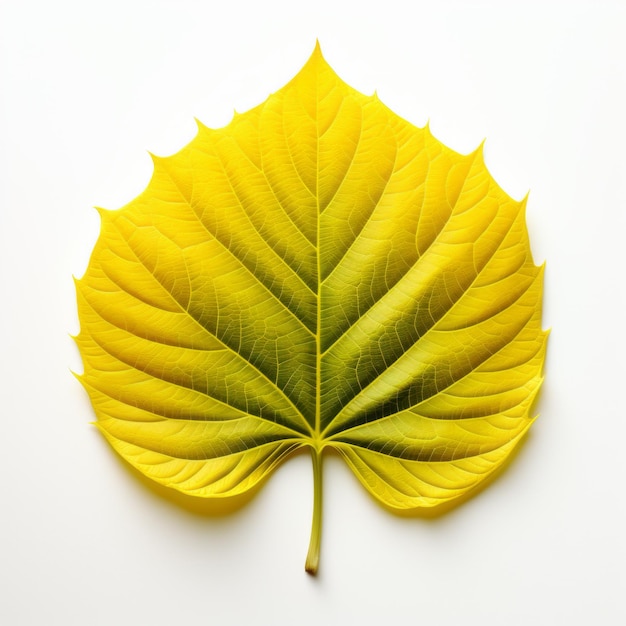 Realistic Yellow Leaf On White Background