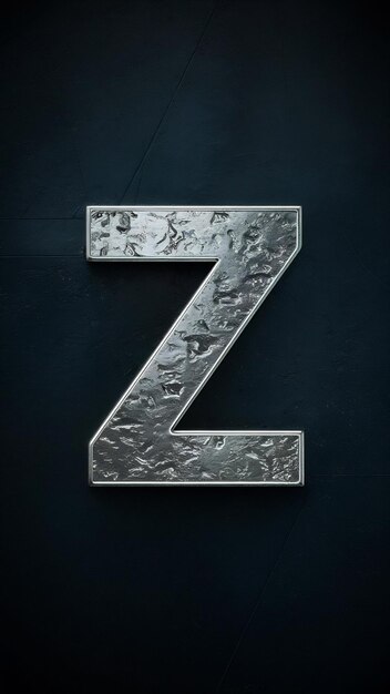 Photo realistic z letter with metallic surface