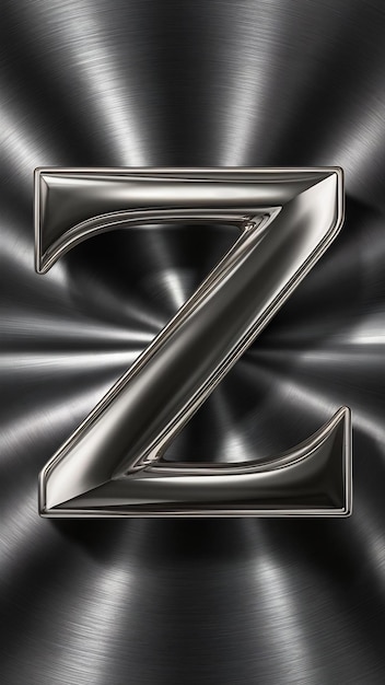 Photo realistic z letter with metallic surface