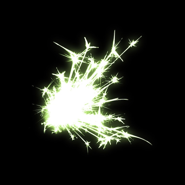 realitic Colorful sparkler overlay with black background