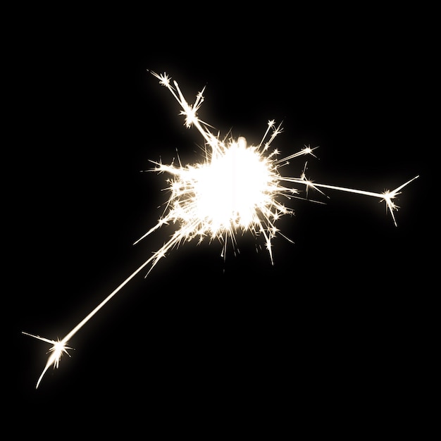 realitic Colorful sparkler overlay with black background