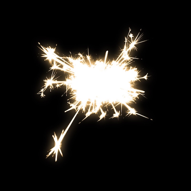 realitic Colorful sparkler overlay with black background