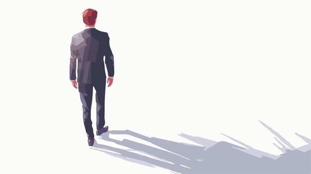 Rear View of Businessman Standing in Light of Way