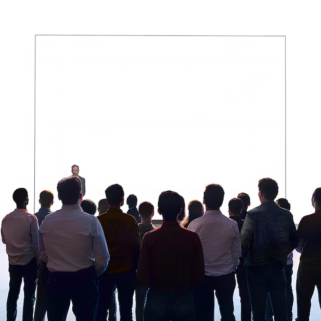 rear view of people in audience at the conference hall speaker giving a talk in conference hall at