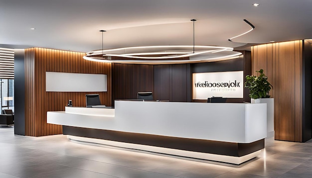 Reception desk with a striking minimalist design