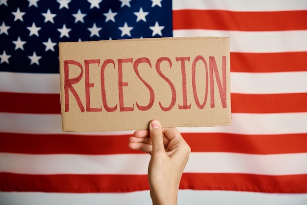 Recession in usa financial system and world economic crisis concept