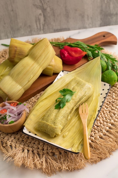 Photo a recipe for a classic tamales made with tamales