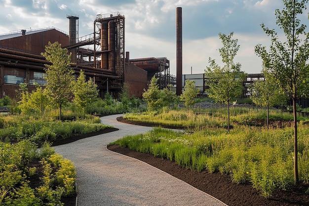 Photo reclaiming and transforming an old industrial site