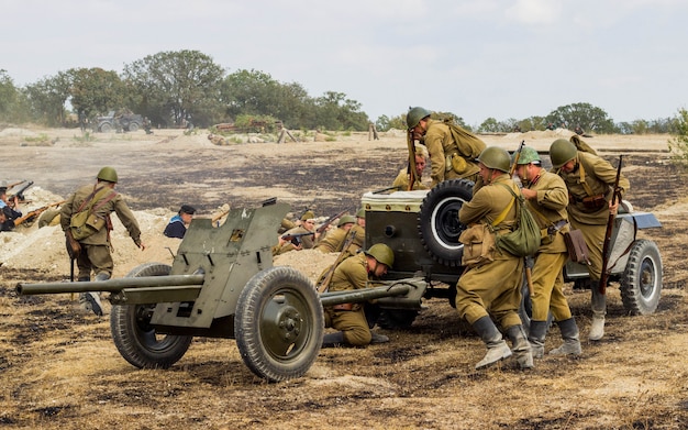 Reconstruction of the battle of the second world war. Battle for Sevastopol. Reconstruction of the battle with explosions