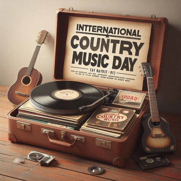 a record case with a sign that says quot international country music quot