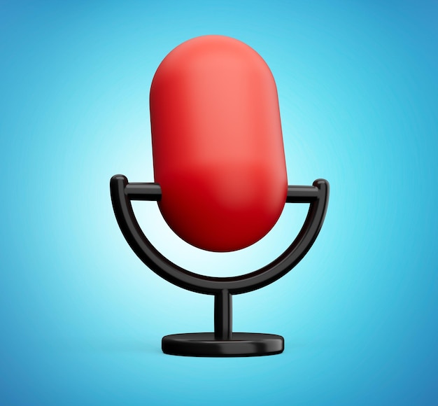 Record Microphone 3d icon symbol microphone 3d Illustration retro microphone for mobile apps