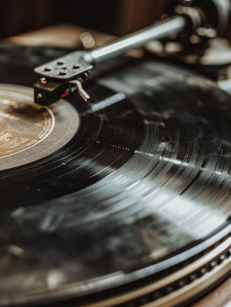 A record player is spinning a record