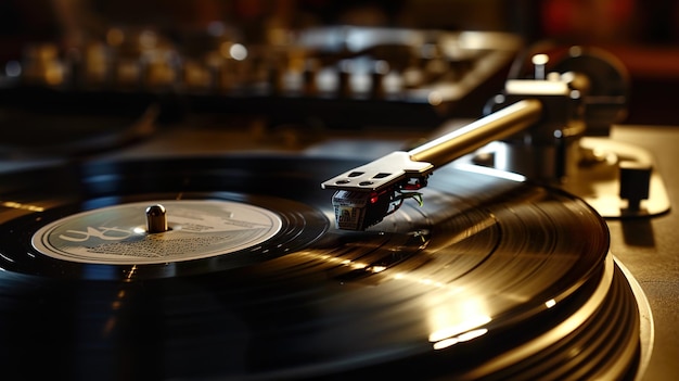 A Record Player In An Urban Flat Photo Realistic Vintage Retro Classic Gramophone