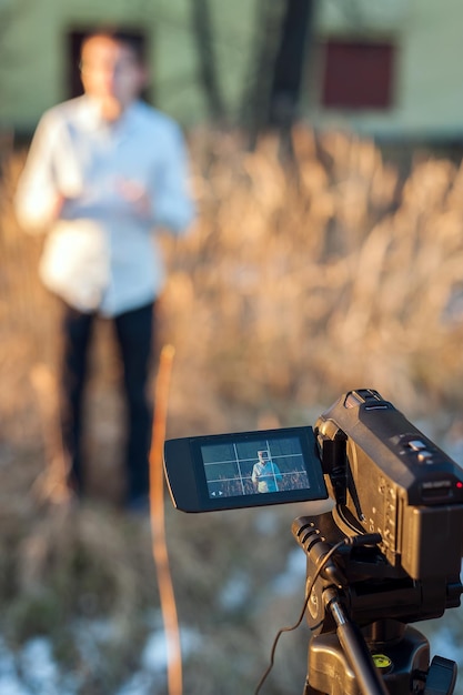 Recording a media file on a video camera