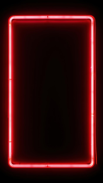 Photo rectangle sign light neon red