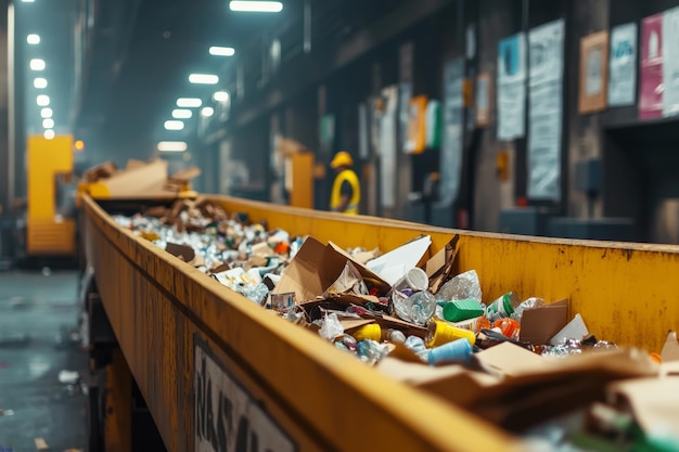 Photo recyclable materials sorted for processing in an environmentally conscious waste management facility focused on sustainability