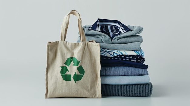 The recycle logo bag and clothes