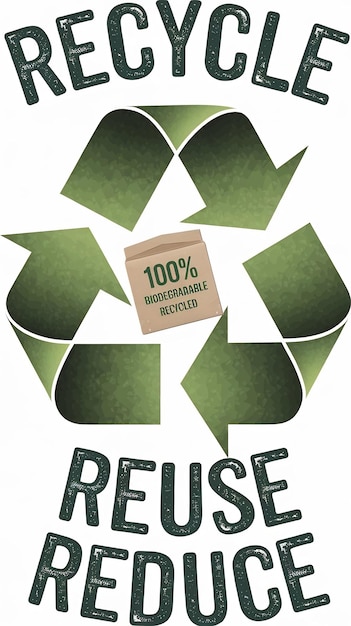 Photo recycle reuse reduce icon 100 biodegradable recycled vector sign package eco packet logo