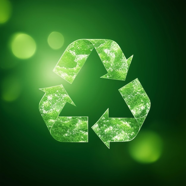 Recycle symbol ecofriendly green background