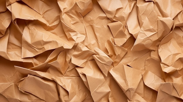 recycled brown creased paper background