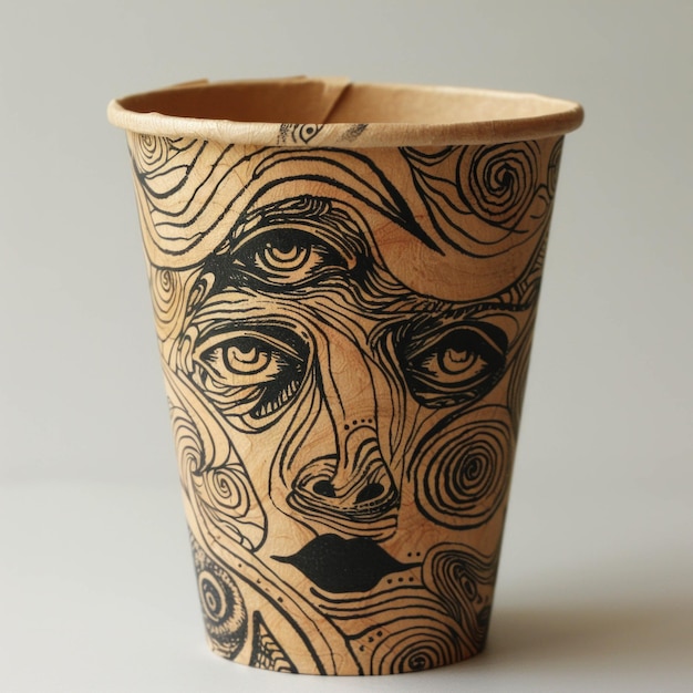 Photo recycled paper cup made from ecofriendly materials ai generative