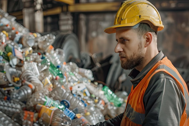 Recycling Analyst Examining Plastic Bottle