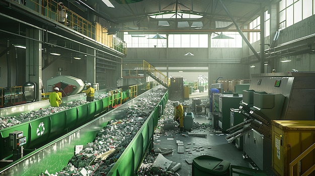 Recycling Facility Sorting Machines and Recyclable Materials