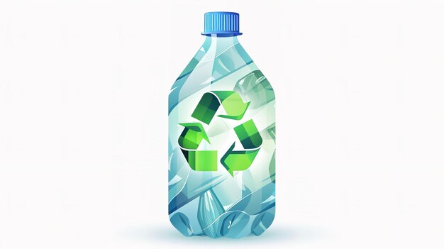 Photo recycling plastic vector with pet bottle icon on white generative ai