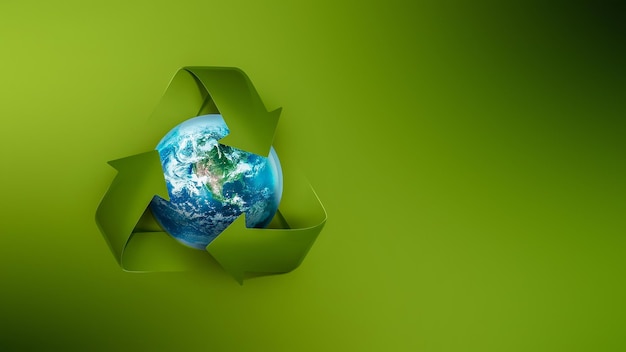 Recycling Symbol and Blue Planet