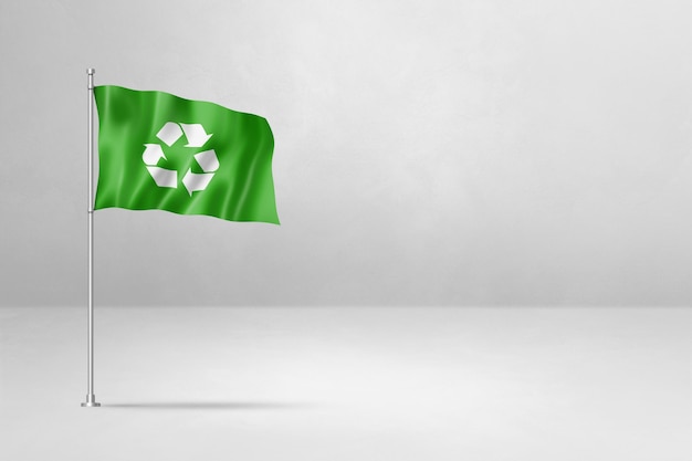 Recycling symbol flag isolated on white